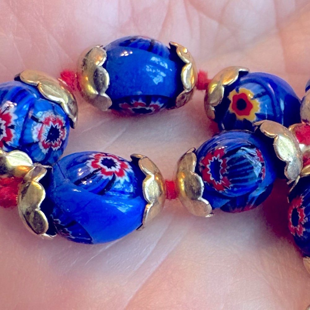 Cloisonne Bracelet Gold Spacers Cap Type Individually Knotted Make An Offer!